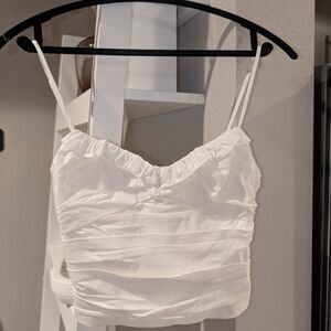 Zara White Ruched Camisole XS
